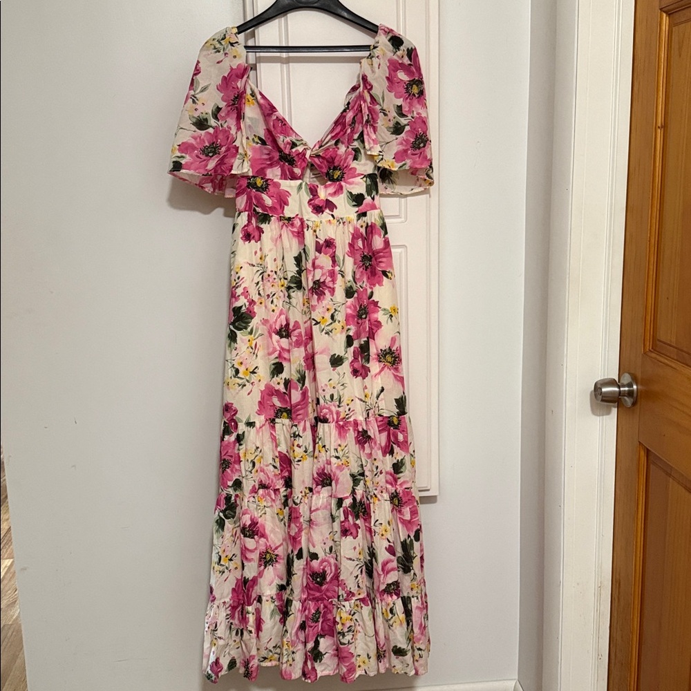 Abercrombie & Fitch Floral Maxi Dress - Pink and Cream